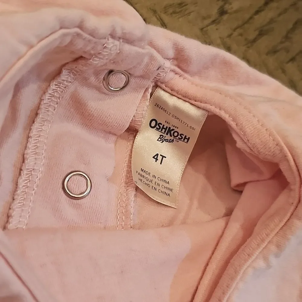OshKosh B'gosh Light Pink Short Sleeve Tee with Peter Pan Collar Size 4